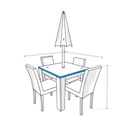 Custom Square/Rectangle Table Chair Set Covers w/ UMBRELLA HOLE
