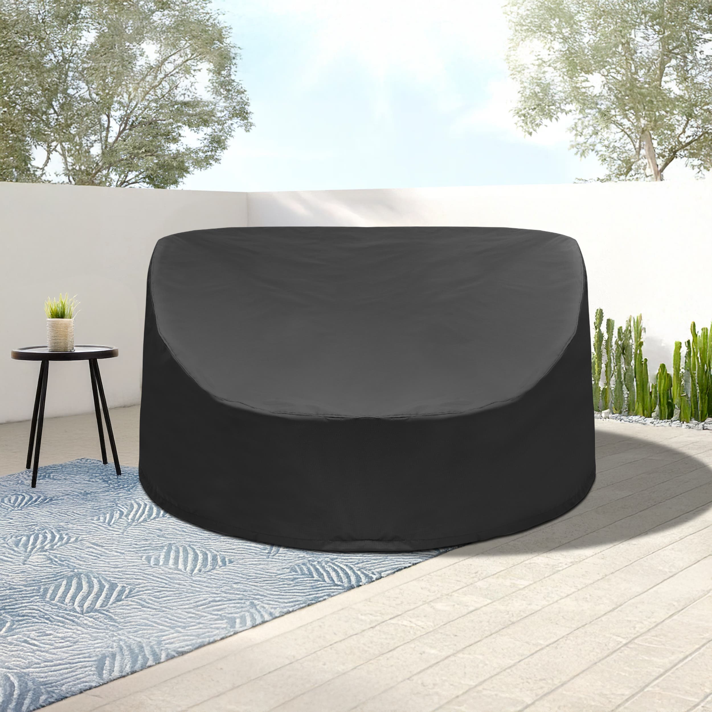 Circular Daybed with Integrated Side Table Covers - Thumbnail 3