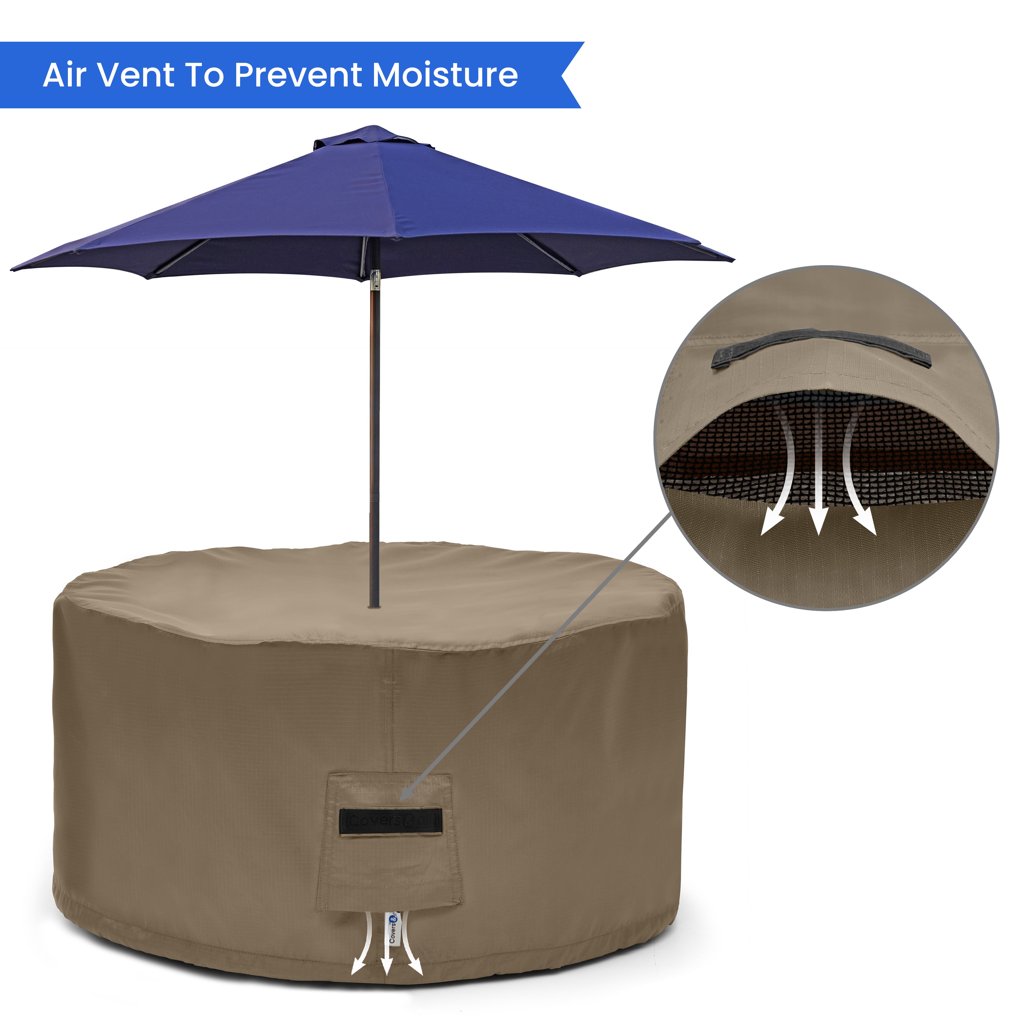 60inch round patio cover with umbrella hole Panama Outdoor Tablecloth saving benefits Classic Accessories Ravenna Round Patio