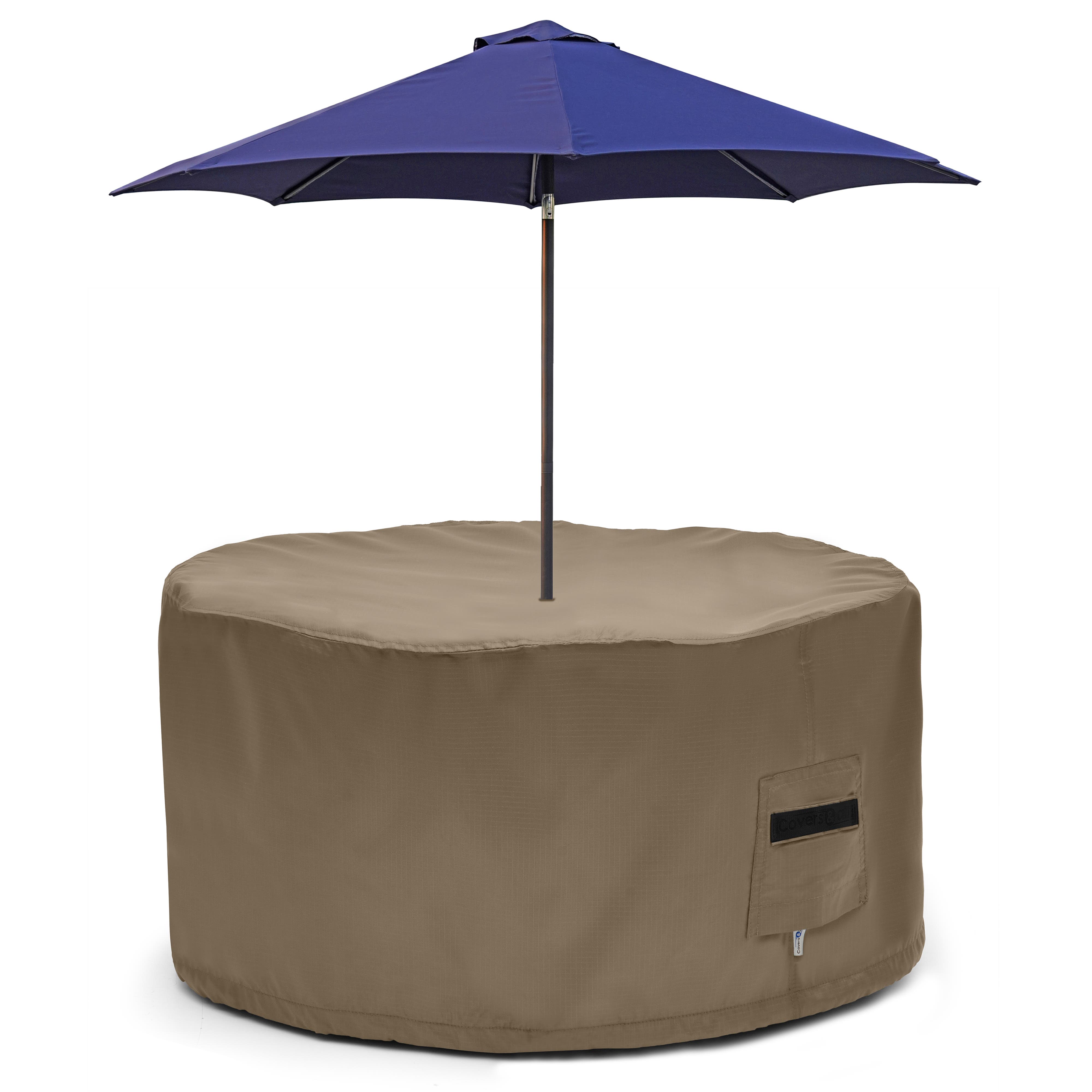 large round patio cover set adapted for umbrella 9ft Replacement Canopy 6 Rib Designed to be tear Custom Round Table Chair Set