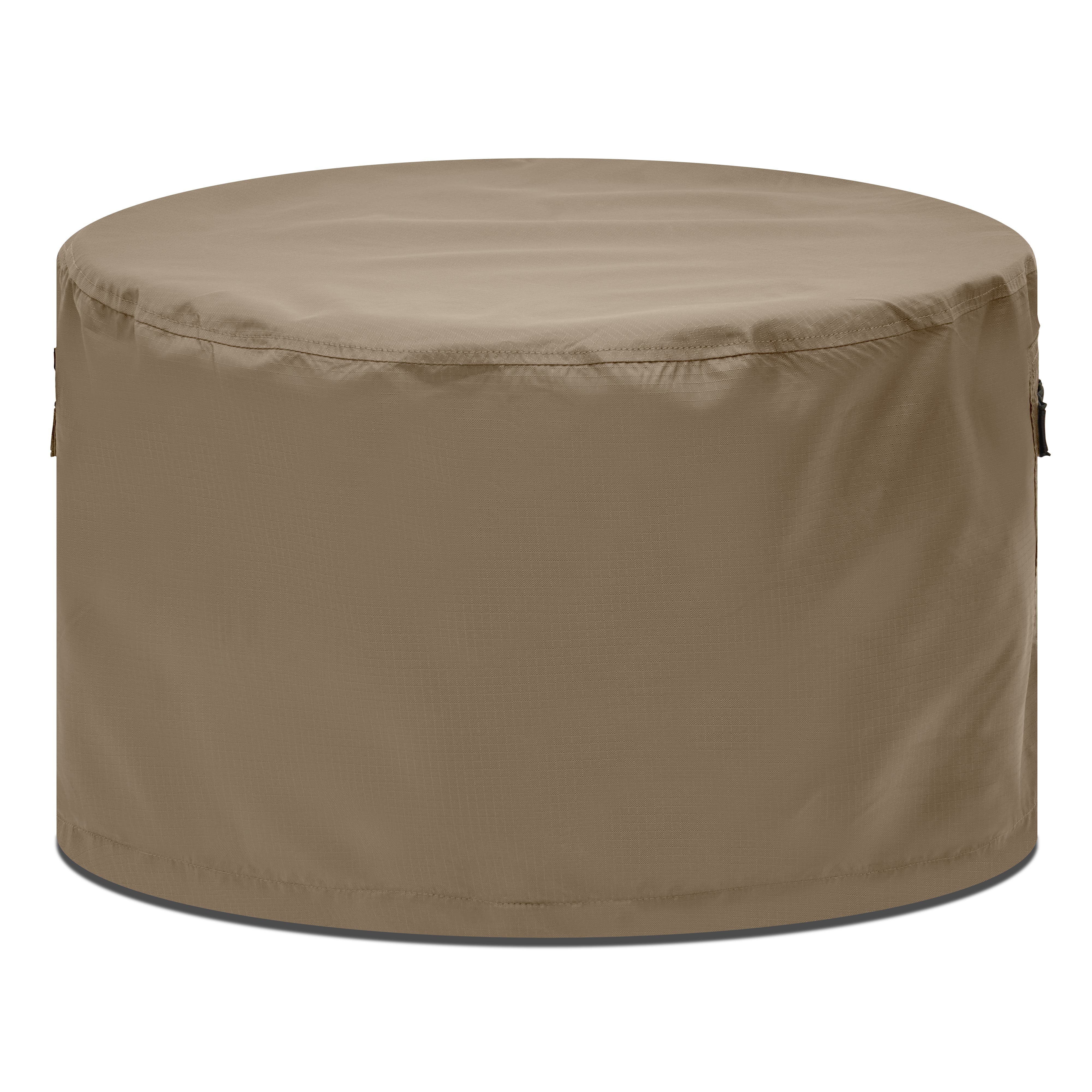 Indoor/Outdoor 43-Inch Round Ottoman Cushion Cover – Cilantro Green, 6-Inch Thick, Coastal Style