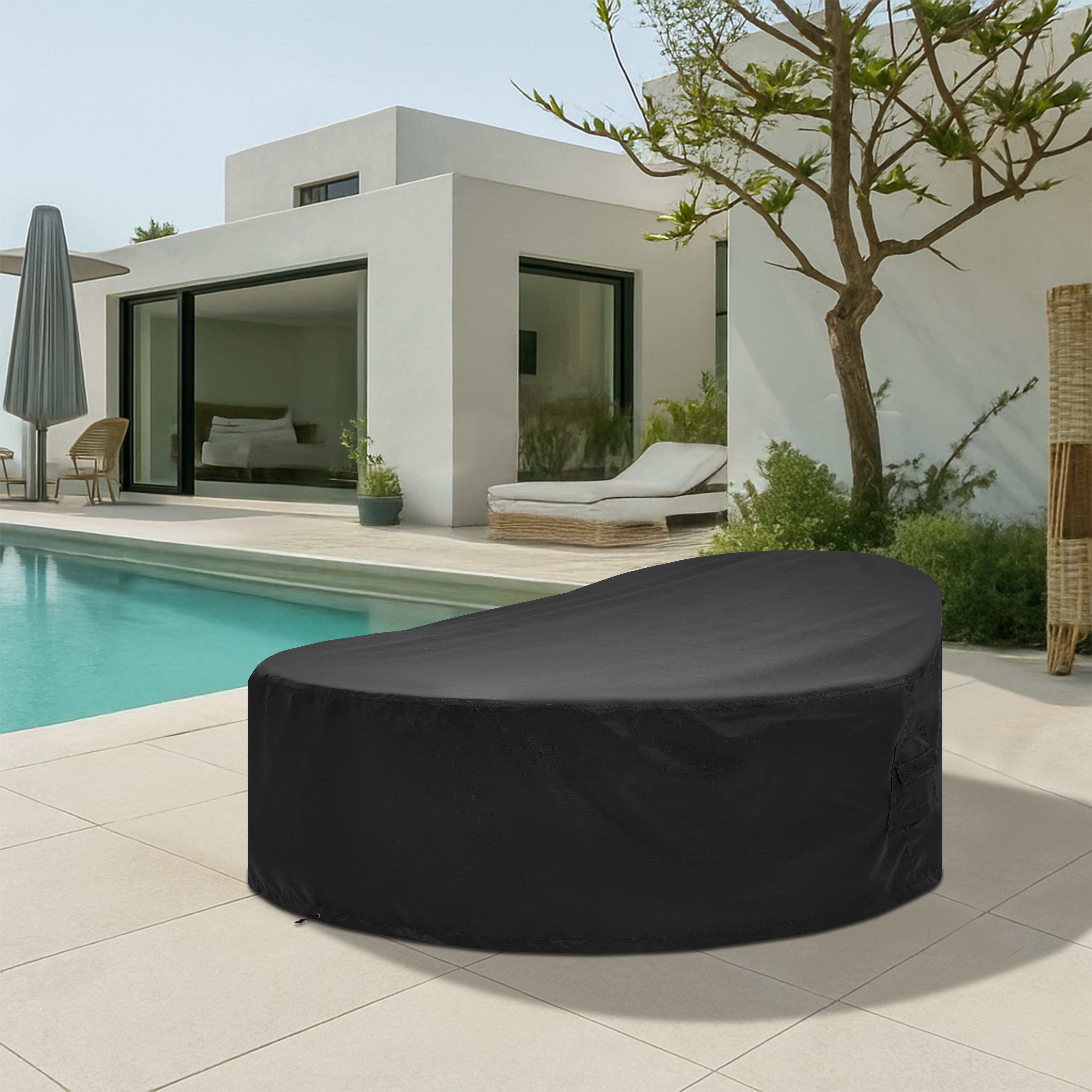 Round Outdoor Daybed Custom Covers - Thumbnail 4