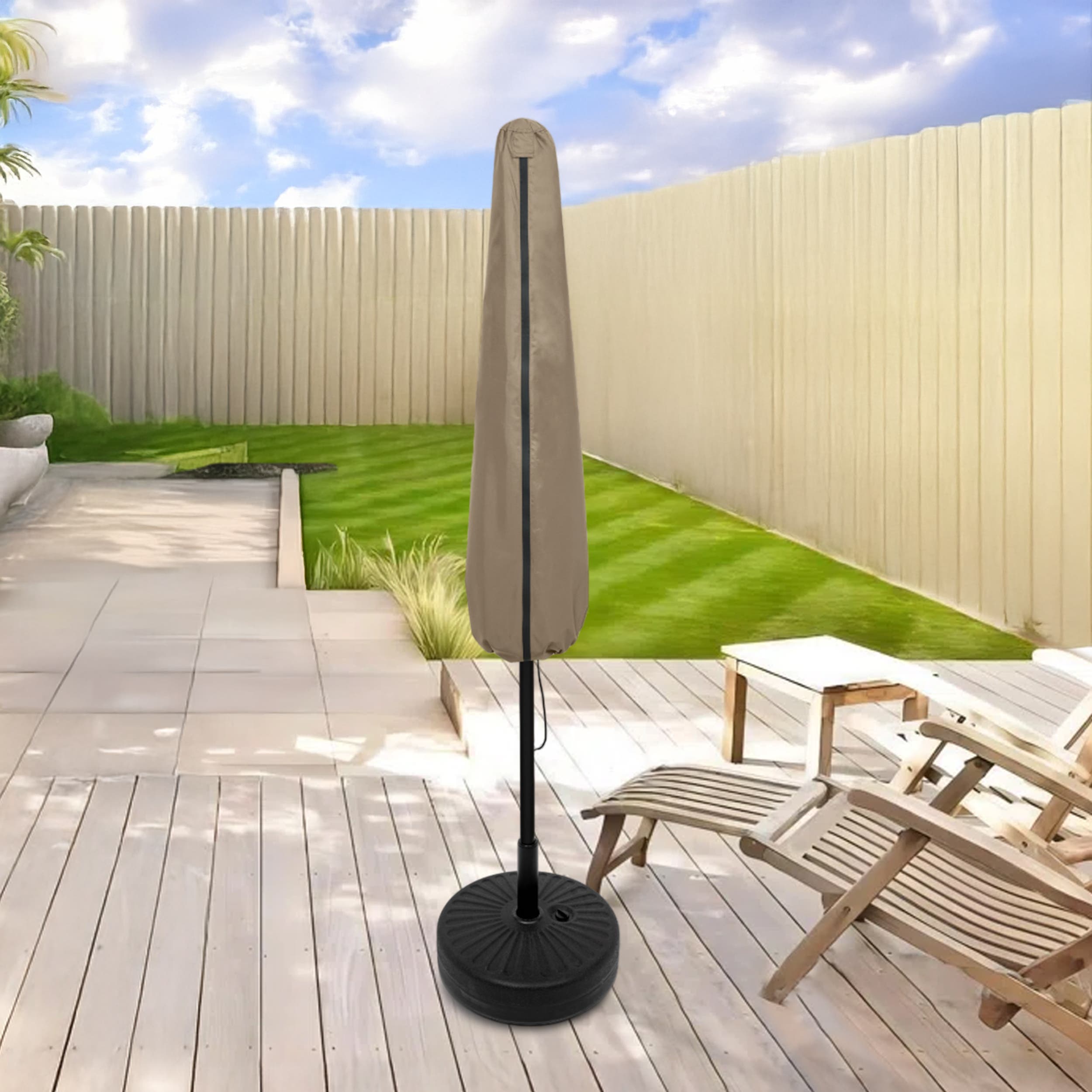 heavy duty patio umbrella covers Custom Outdoor - Covered Ventilation, Heavy-Duty Polyester - 10-Yr Warranty - Prestige, Clay rain or shine Patio Umbrella Cover for 7.5ft