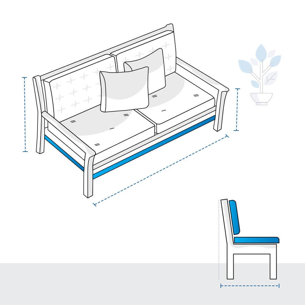 Two-Seater Patio Couch Custom Covers