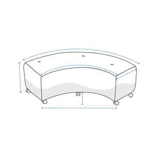 Custom Curved Ottoman Covers