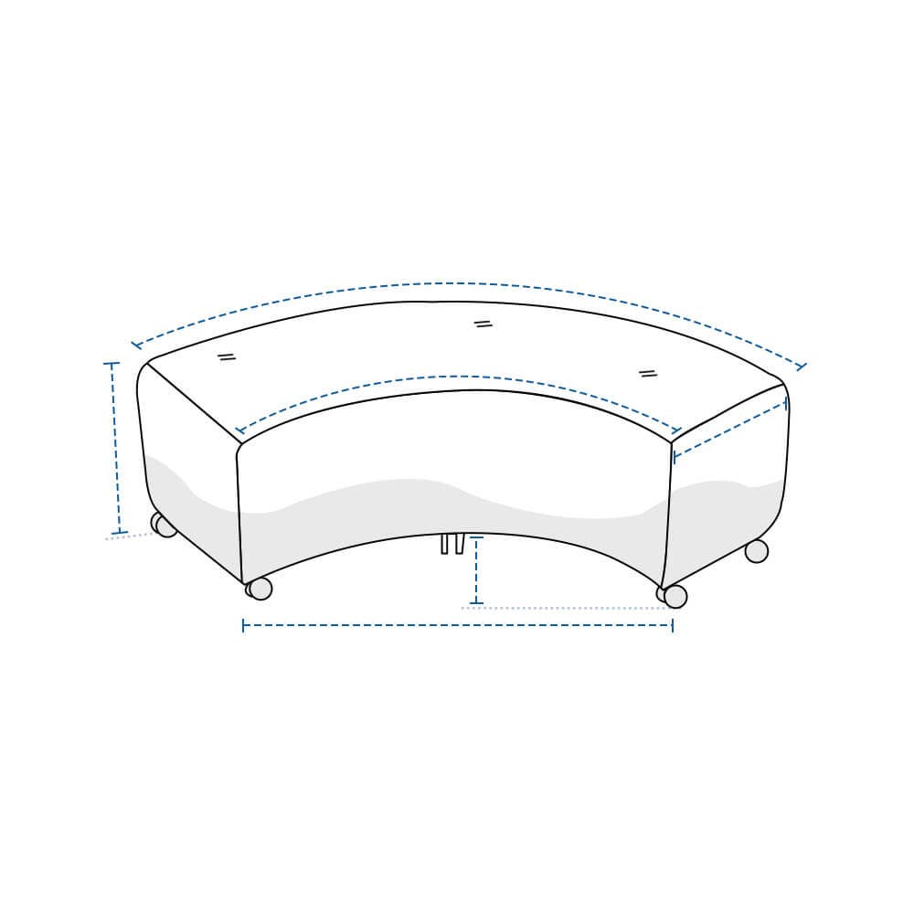 Custom Curved Ottoman Covers