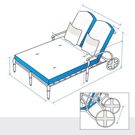 product photo of Wheeled Adjustable Chaise Lounge Custom Covers