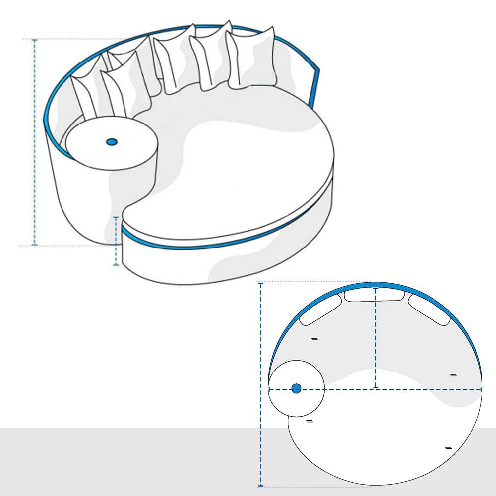 Circular Daybed with Integrated Side Table Covers