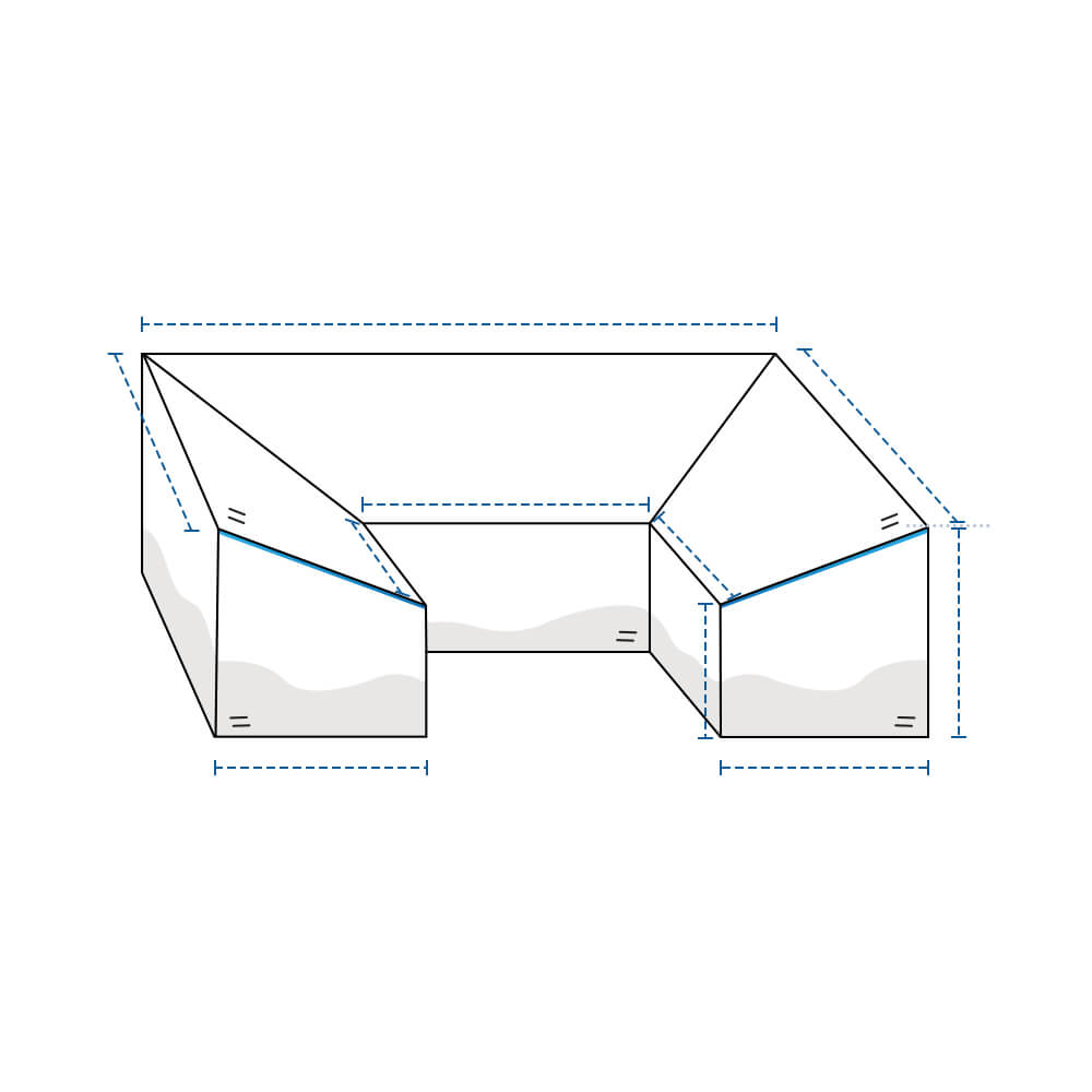 U Shape Slanted Outdoor Custom Covers
