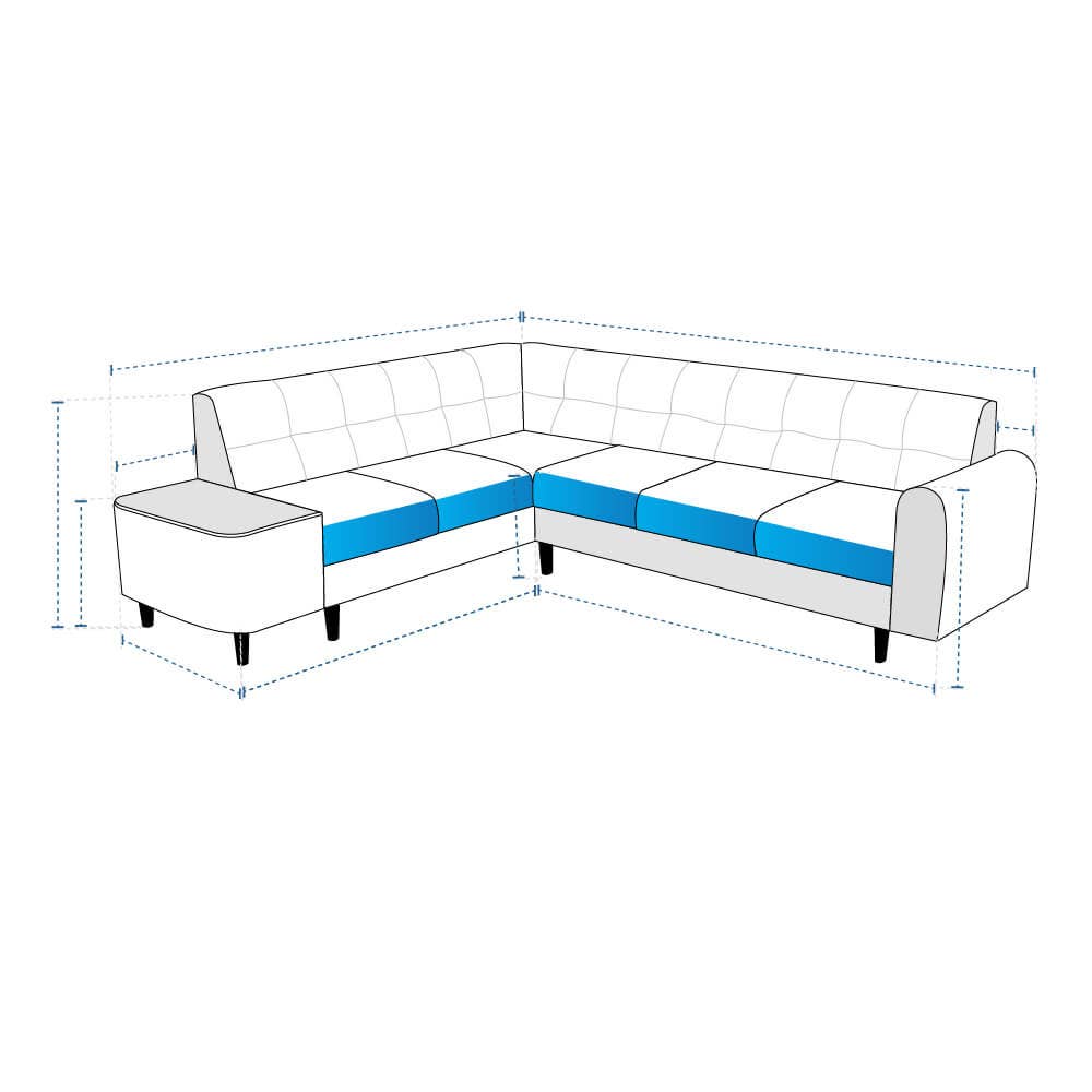 Outdoor L Shaped Couch Cover with Side Table