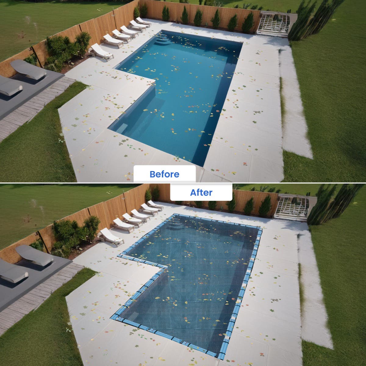 Leaf Net Pool Cover - L Shape - Thumbnail 4