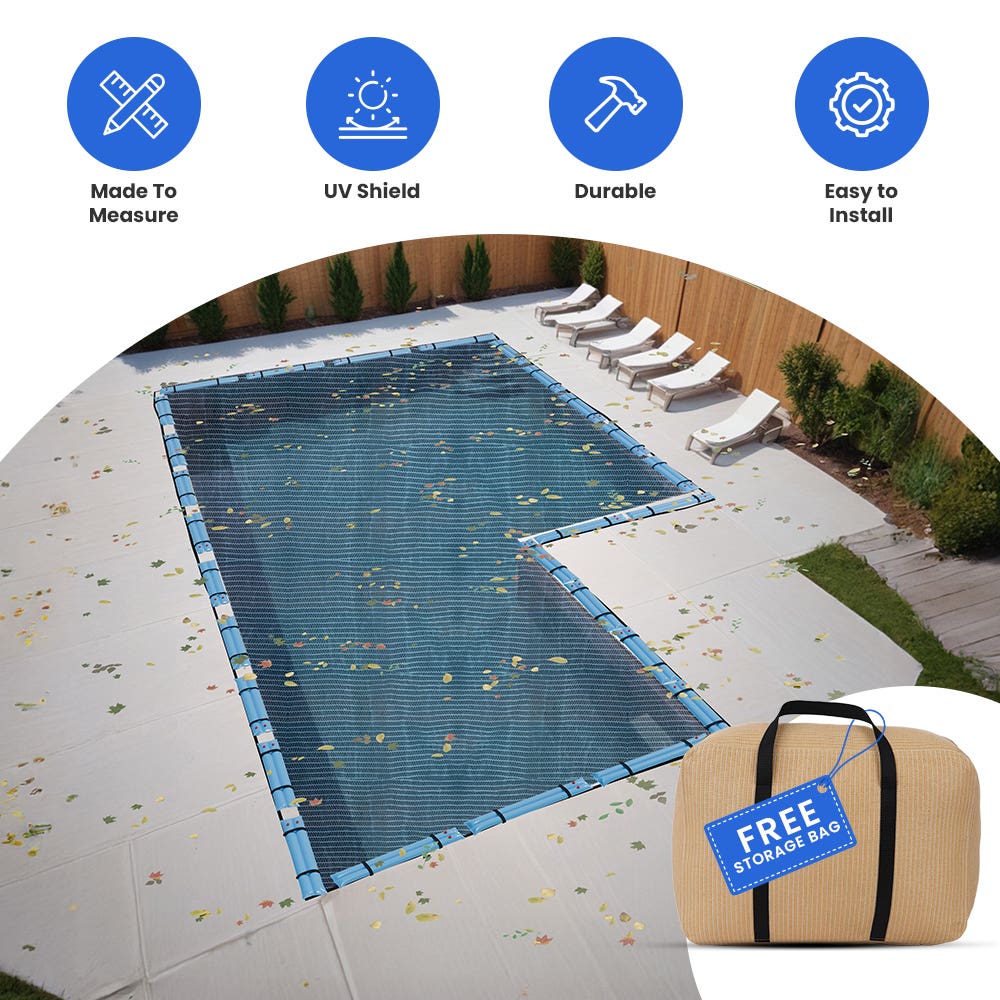 L-shape Leaf Net Pool Covers for Inground Pools | Covers & All