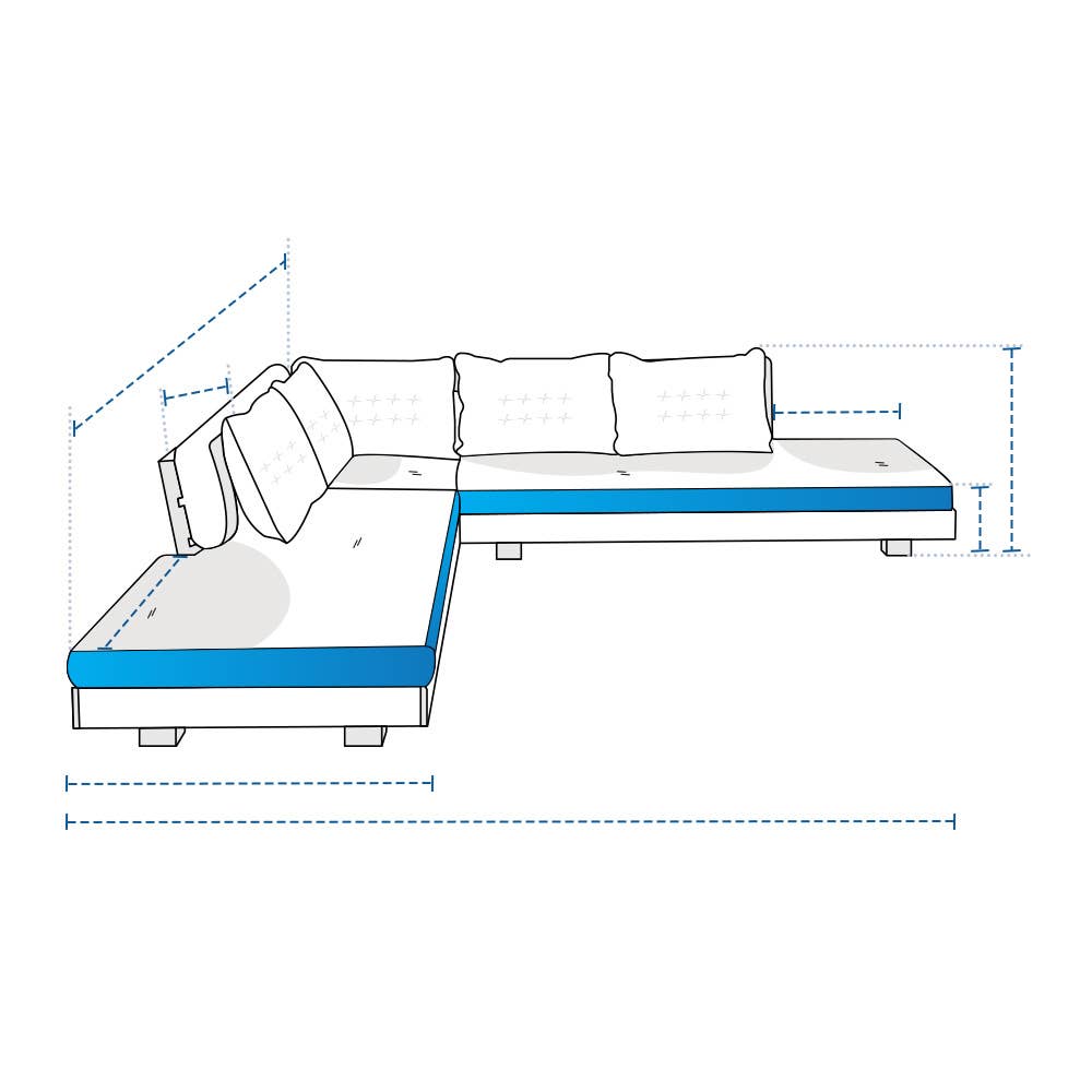 Outdoor L Shaped Couch Cover with Double Chaise