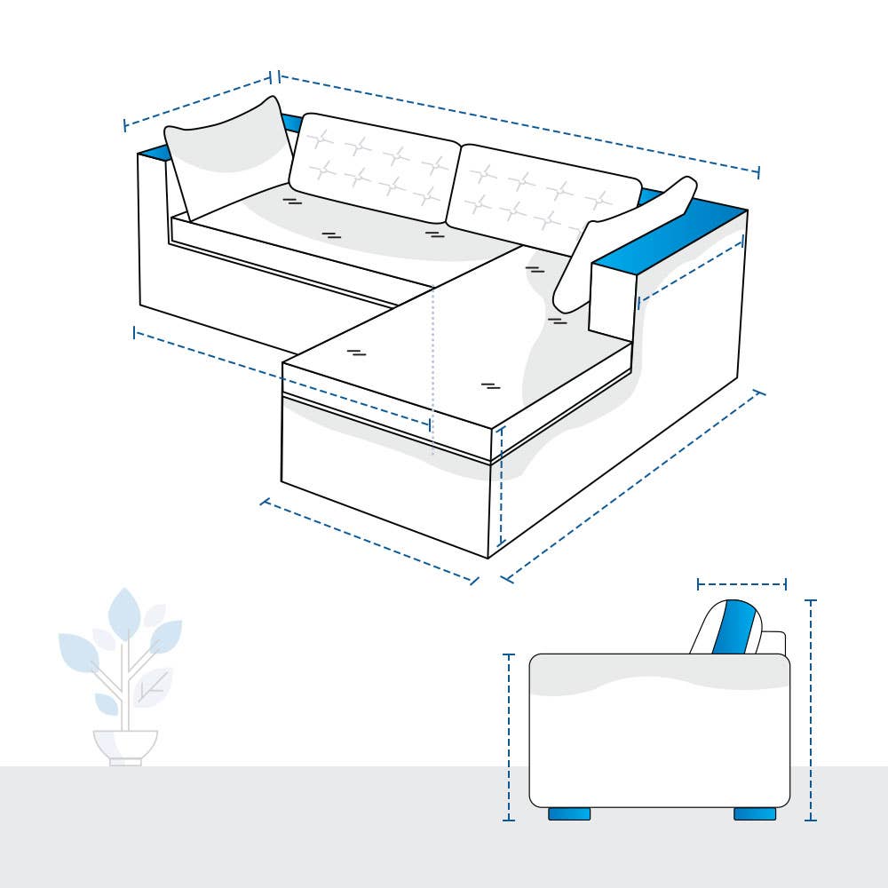 Outdoor L Shaped Sectional Couch Cover with Right Chaise