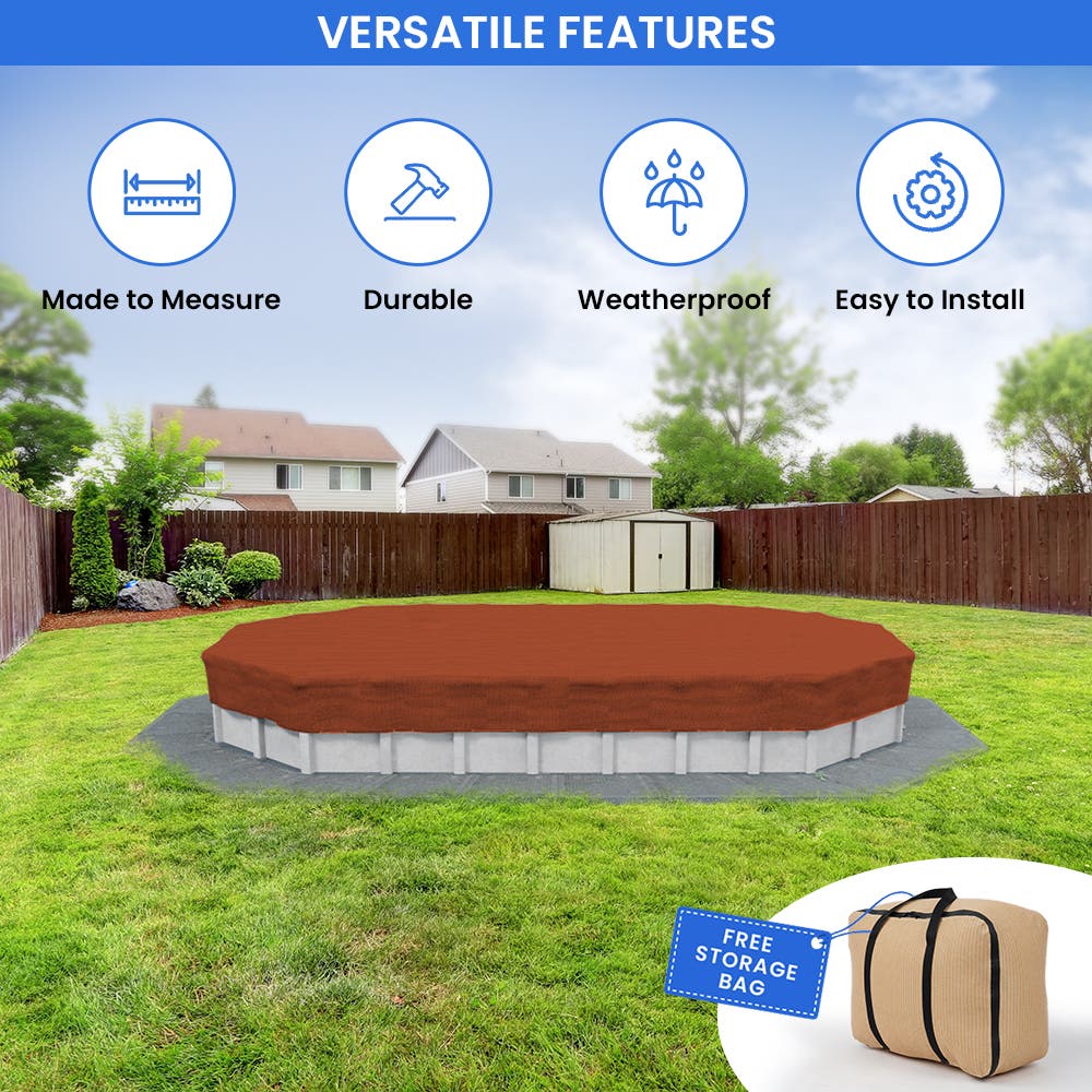 CoversAndAll Grecian Above Ground Pool Cover - Thumbnail 3