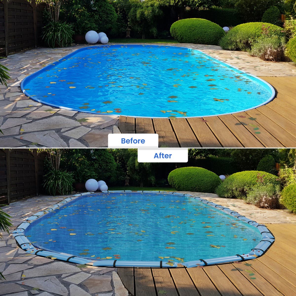 Leaf Net Pool Cover - Oval - Thumbnail 4