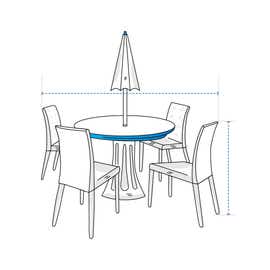 product photo of Custom Round Table Chair Set Covers w/ UMBRELLA HOLE
