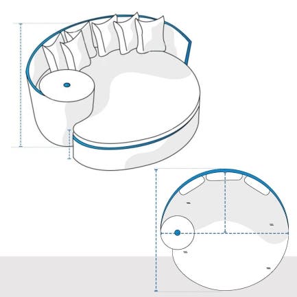Circular Daybed with Integrated Side Table Covers