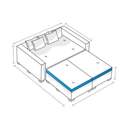 Modular Outdoor Daybed with Extendable Base Covers