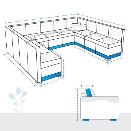 U Shape Sectional Couch Custom Covers