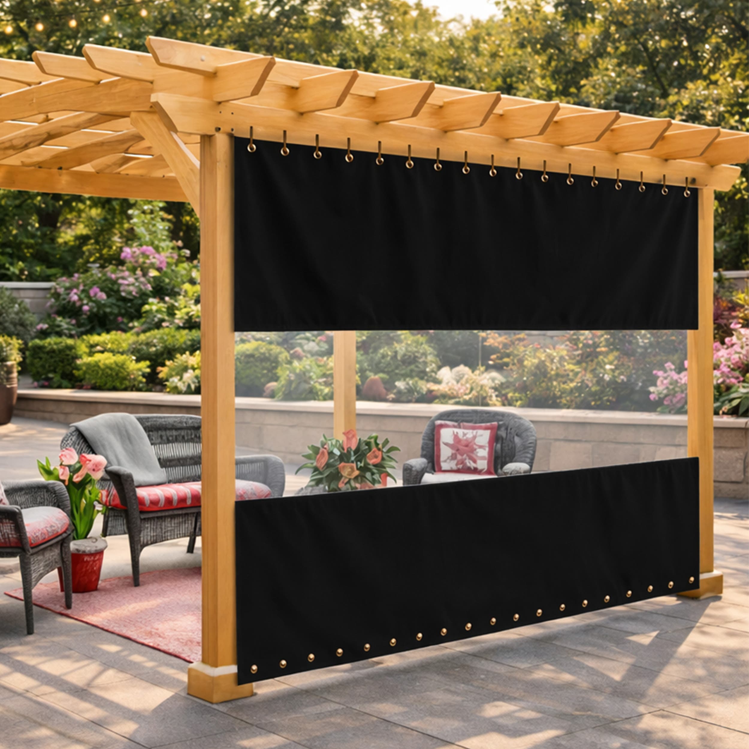 Curtain With Clear Vinyl Panel