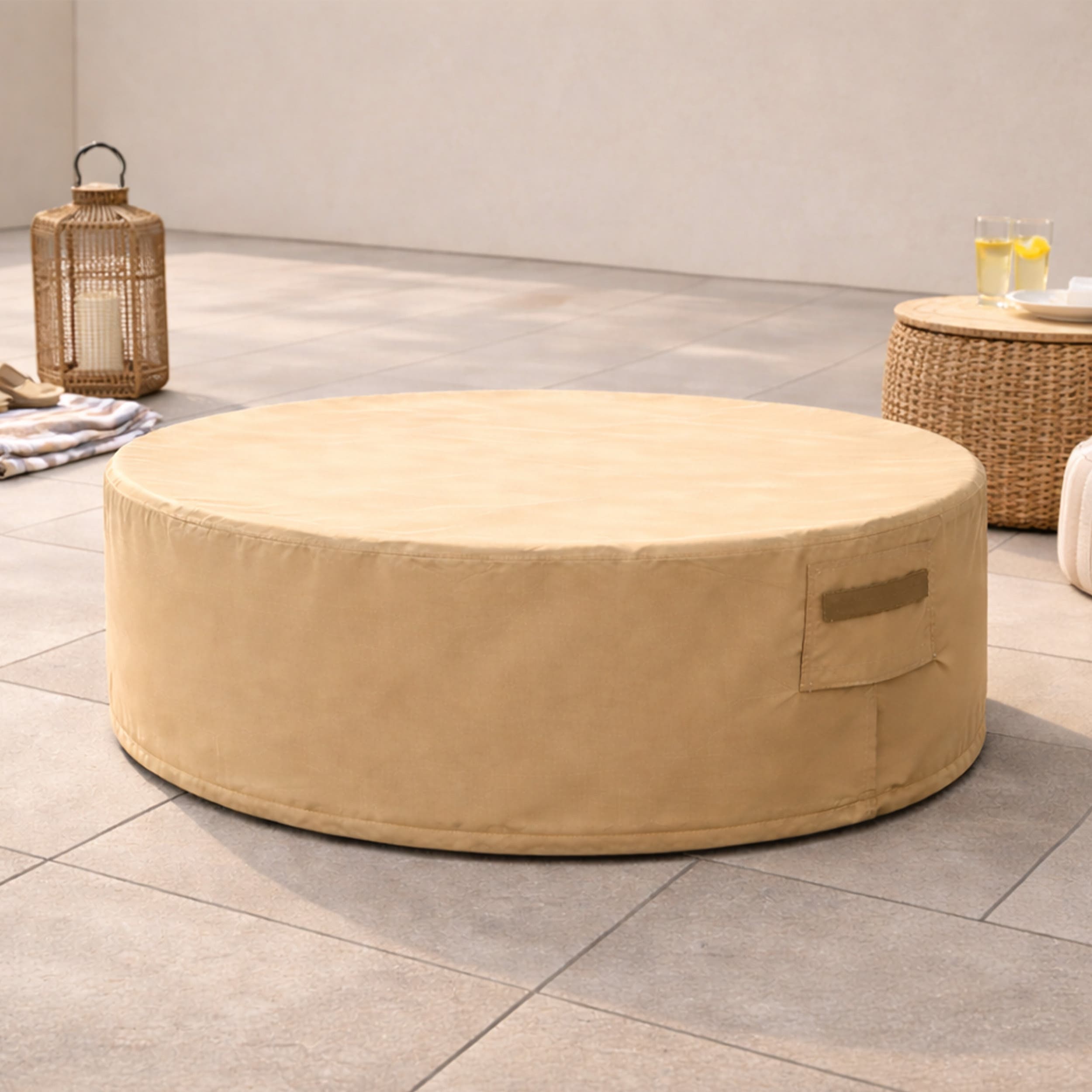 Wide Rim Round Fire Pit Custom Covers